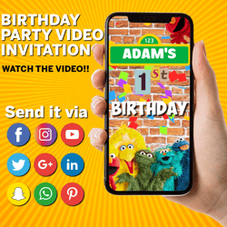 Sesame Street Birthday Video Invite