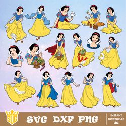 Snow White Princess Svg, Disney Svg, Cricut, Cut File, Clipart, Silhouette, Printable, Vector Graphics, Digital Download