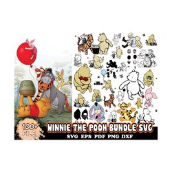 100 winnie the pooh bundle svg, disney svg