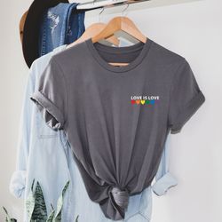 love is love rainbow heart shirt, pocket size t shirt. perfect gift, pride rainbow heart t shirt, pride shirt. unisex t