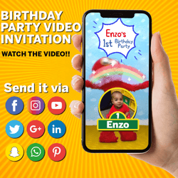 Birthday Invitation, Party decoration, Video Invitation, Birthday Invite, Animated, Digital Invitation, Invitacion Anima