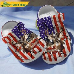american flag deer hunting crocs, sandals, shoes