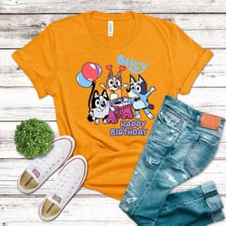 bluey happy birthday t-shirt, rad like family shirt, family shirt, gift for family, bluey family, family matching, mom l