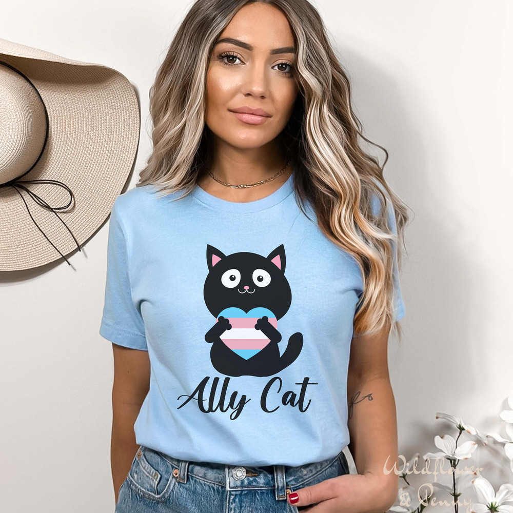 Gay pride shirt, trans ally shirt, ally cat tshirt, gay pride month, lgbt shirt, trans rights,trans shirt,LGBTQIA gift,Gender Equality Shirt - 3.jpg