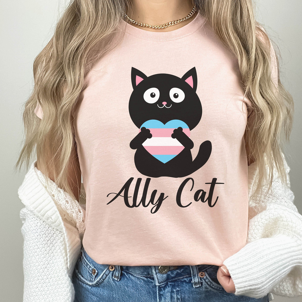 Gay pride shirt, trans ally shirt, ally cat tshirt, gay pride month, lgbt shirt, trans rights,trans shirt,LGBTQIA gift,Gender Equality Shirt - 4.jpg