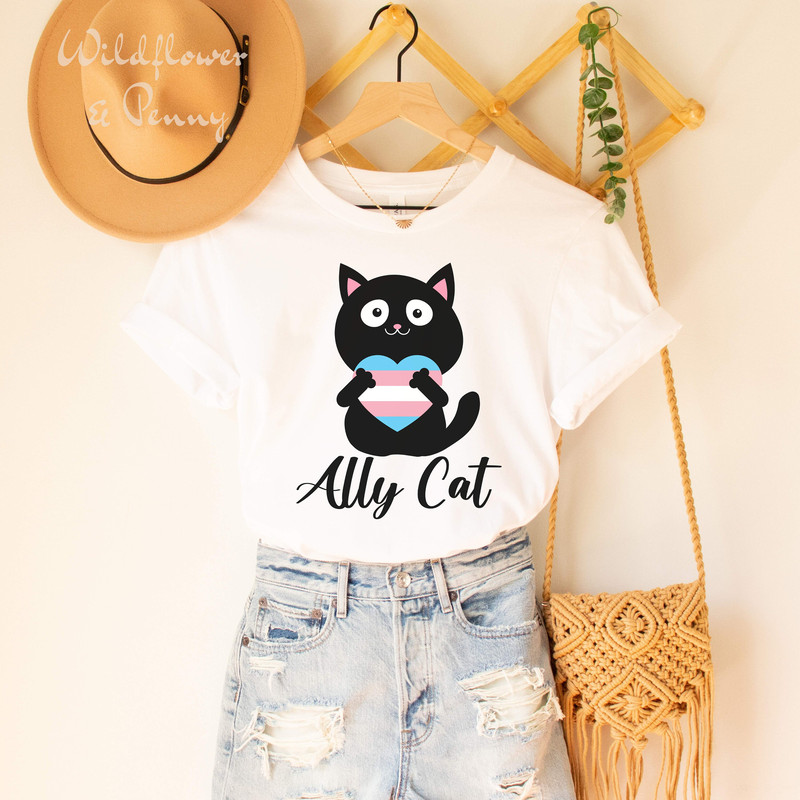 Gay pride shirt, trans ally shirt, ally cat tshirt, gay pride month, lgbt shirt, trans rights,trans shirt,LGBTQIA gift,Gender Equality Shirt - 6.jpg