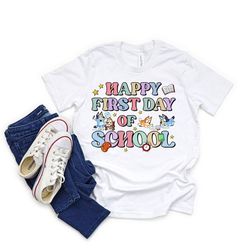 bluey happy first day of school shirt, bluey first day of the school, family bluey shirt, bluey school shirt, first day,