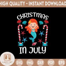christmas in july svg , summer vacation svg, mermaid svg, palm tree svg, funny july holiday svg, digital download cut