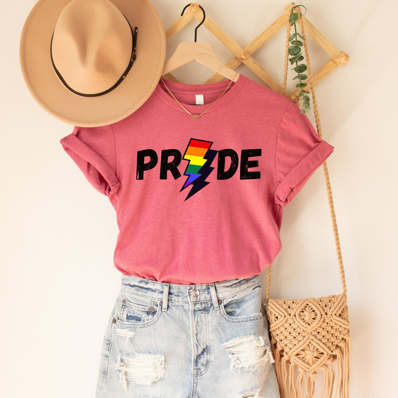 Retro pride shirt, Gay Rainbow Shirt, LGBT Shirt, Lesbian Shirt, Gay Pride Shirt, Bisexual Shirt, pride lightening shirt, Trans Pride Shirt - 1.jpg