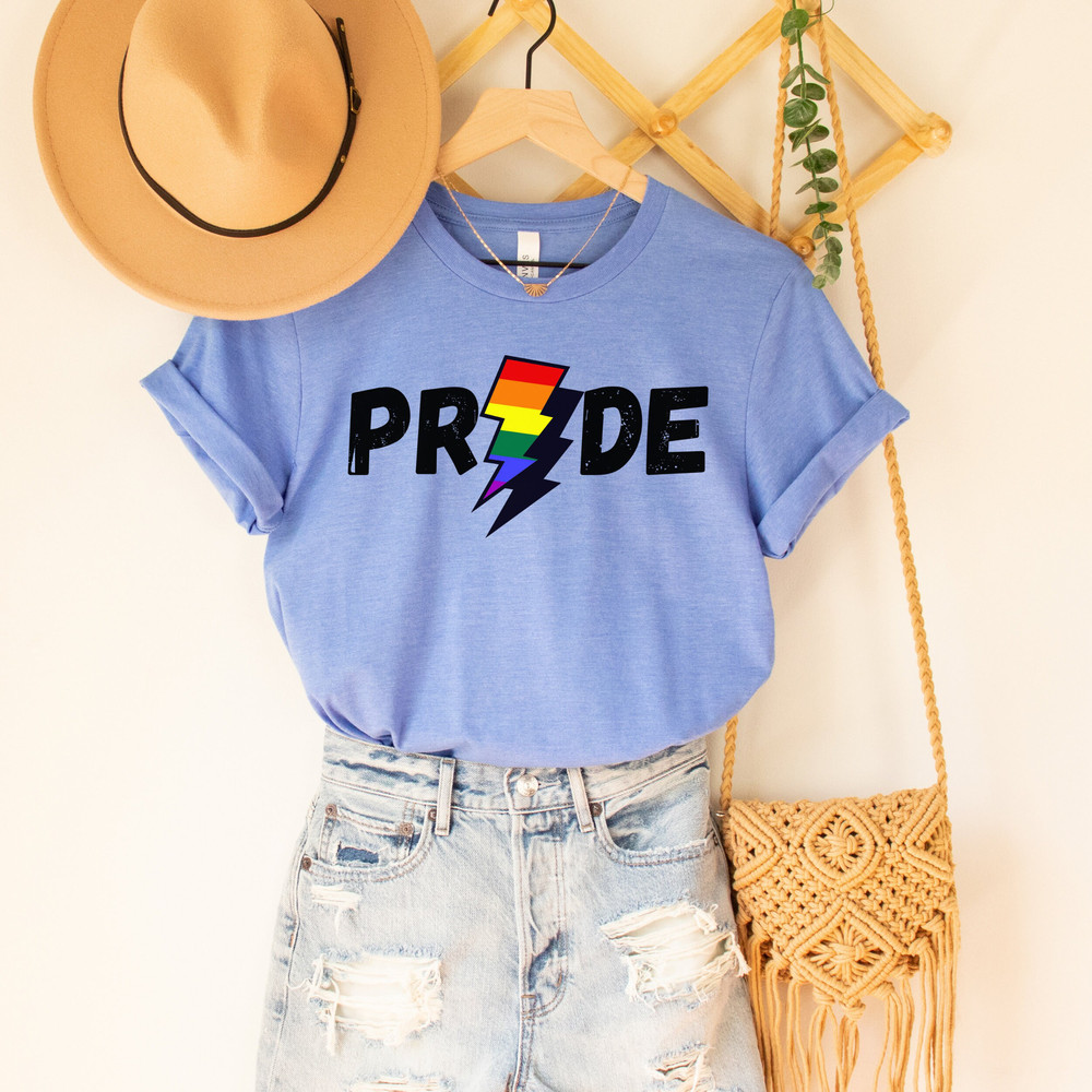 Retro pride shirt, Gay Rainbow Shirt, LGBT Shirt, Lesbian Shirt, Gay Pride Shirt, Bisexual Shirt, pride lightening shirt, Trans Pride Shirt - 3.jpg