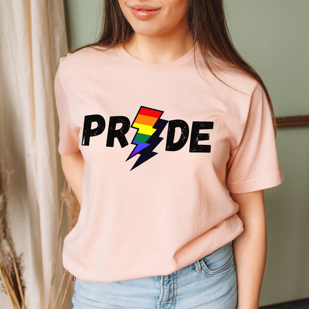 Retro pride shirt, Gay Rainbow Shirt, LGBT Shirt, Lesbian Shirt, Gay Pride Shirt, Bisexual Shirt, pride lightening shirt, Trans Pride Shirt - 4.jpg