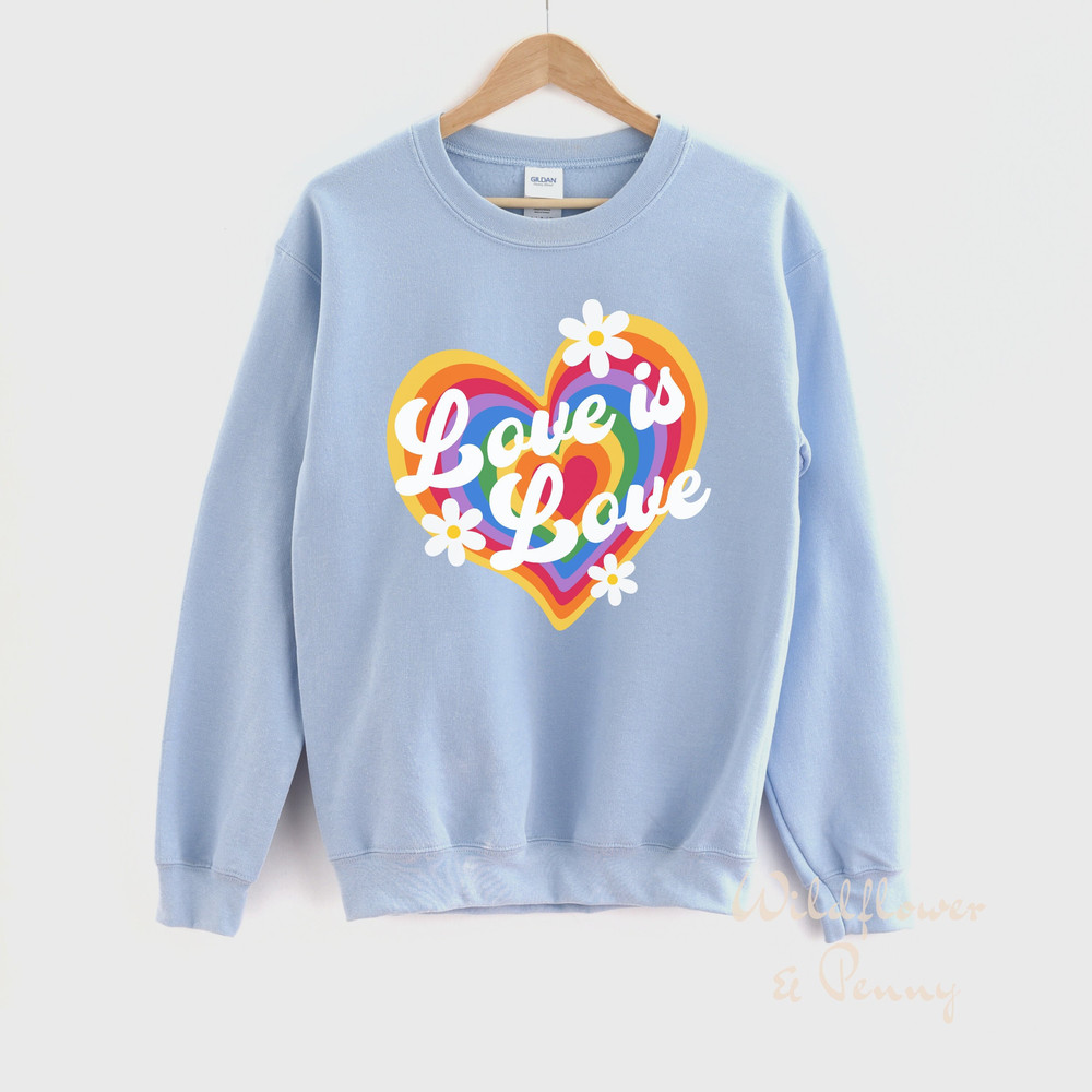 Vintage style pride sweatshirt, Gay Rainbow Shirt, LGBT Shirt, Lesbian Shirt, Gay Pride Shirt, Unisex Sweatsirt, 70s style pride, ally shirt - 1.jpg