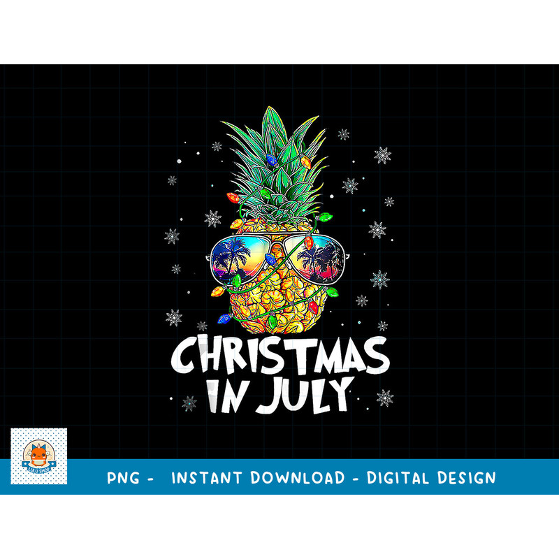 Christmas In July Pineapple Christmas Tree Lights Sunglasses Tank Top copy.jpg