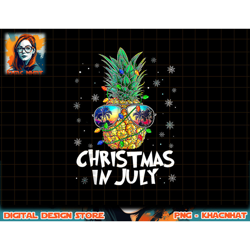 Christmas In July Pineapple Christmas Tree Lights Sunglasses Tank Top copy.jpg