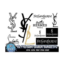 YSL Yves Saint Laurent Bundle Svg, Trending Svg, YSL Svg