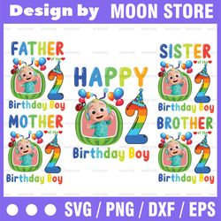 Cocomelon Personalized Name And Ages Birthday Png, Cocomelon Brithday Png,Cocomelon Family Birthday Png, Watermelon Only