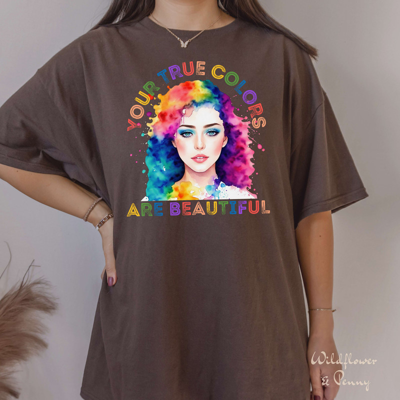 Pride shirts, LGBTQ+ shirt, Rainbow Gay pride tshirt, Pride flag, Queer pride, Trans pride shirt, Your true colors are beautiful,lesbian tee - 5.jpg