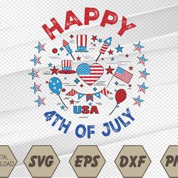 Happy 4th OF July 2023 USA Flag, Happy I-ndependence-Day 2023 Svg, Eps, Png, Dxf, Digital Download