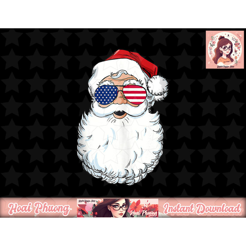 Christmas In July Santa Claus Patriotic USA Sunglasses png, sublimation copy.jpg