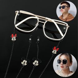 Disney Minnie Mickey Sunglass Chains Lanyards Eyewear Cartoon Stitch Anti-Falling Glasses Cord Necklace
