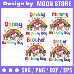Cocomelon Personalized Name And Ages Birthday Png, Cocomelon Brithday Balloon Raninbow Png,Cocomelon Family Birthday Png