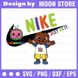 Cocomelon Birthday Nike Png, Watermelon Birthday Boy Png ,Watermelon Nike Png, Cocomelon Just Do It Png, Diigtal