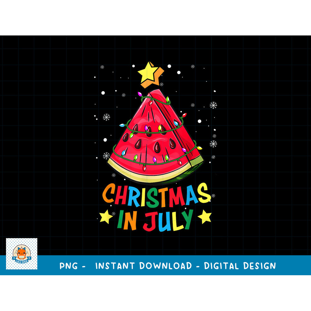 Christmas In July Watermelon Christmas Tree Summer Vacation png, sublimation copy.jpg