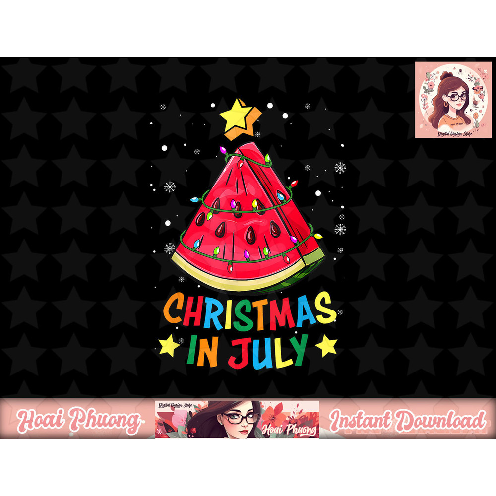 Christmas In July Watermelon Christmas Tree Summer Vacation png, sublimation copy.jpg