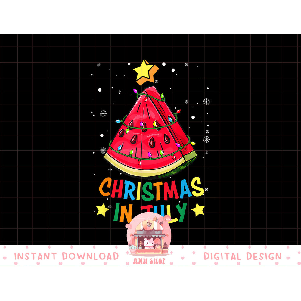 Christmas In July Watermelon Christmas Tree Summer Vacation png, sublimation copy.jpg