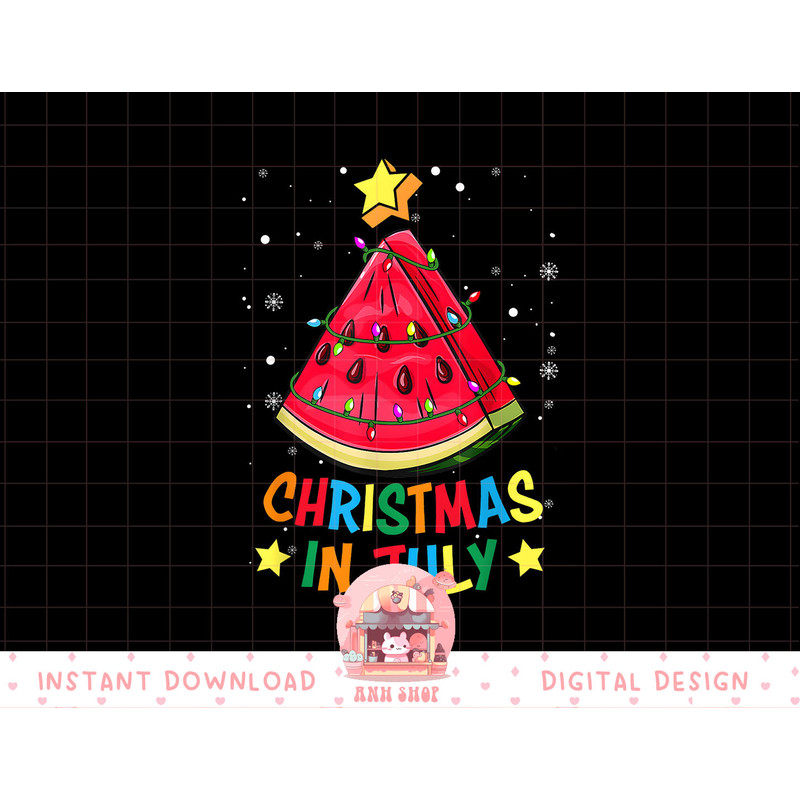 Christmas In July Watermelon Christmas Tree Summer Vacation png, sublimation copy.jpg