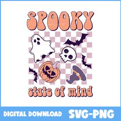 Spooky State Of Mind Svg, Ghost Svg, Witch Svg, Pumpkin Svg, Retro Halloween Svg, Halloween Svg, Png Digital File