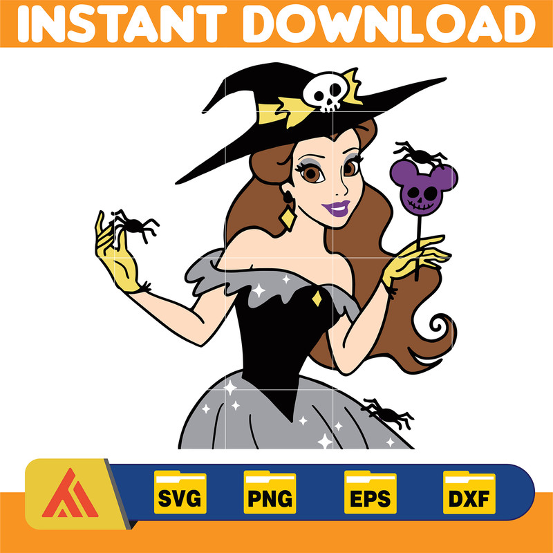 Disney Halloween Princesses Svg, Horror Disney Characters Svg, Digital Instant Download (3).jpg