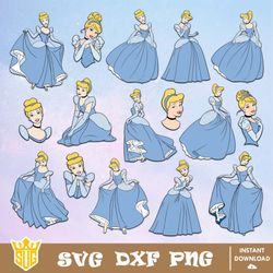 Cinderella Princess Svg, Disney Svg, Cricut, Cut File, Clipart, Silhouette, Printable, Vector Graphics, Digital Download