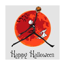 happy halloween jack skellington svg, halloween svg, jack skellington svg, pumpkin svg, zero svg, moon svg