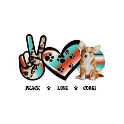 peace love corgi dog cowhide png