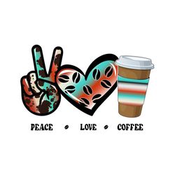 peace love coffee cowhide png