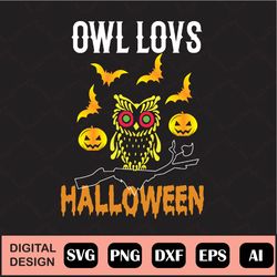 halloween owl creepy eps, digital download cut file halloween svg, scary design horror png, file ghost witch haunted hou