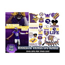 Minnesota Vikings Svg Bundle, Vikings Logo Svg, NFL Svg, Football Svg