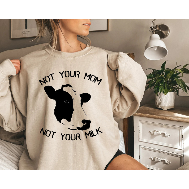 Not Your Mom Not Your Milk Shirt -vegan shirt,vegan tshirt,vegetarian shirt,plant based shirt,veggie shirt,vegan sweatshirt,vegan tshirt - 2.jpg