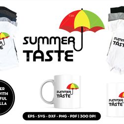 Summer taste with colorful umbrella SVG
