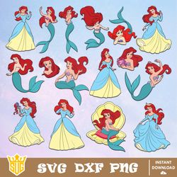 Ariel Princess Svg, Disney Svg, Cricut, Cut Files, Clipart, Silhouettes, Printable, Vector Graphics, Digital Download