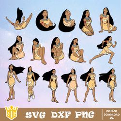 Pocahontas Princess Svg, Disney Svg, Cricut, Cut File, Clipart, Silhouette, Printable, Vector Graphics, Digital Download