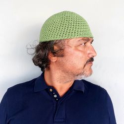 Crochet Beanie Hat for Men Scull Cap Fisherman Cotton Lightweight and Breathable Docker Trawler Beanie
