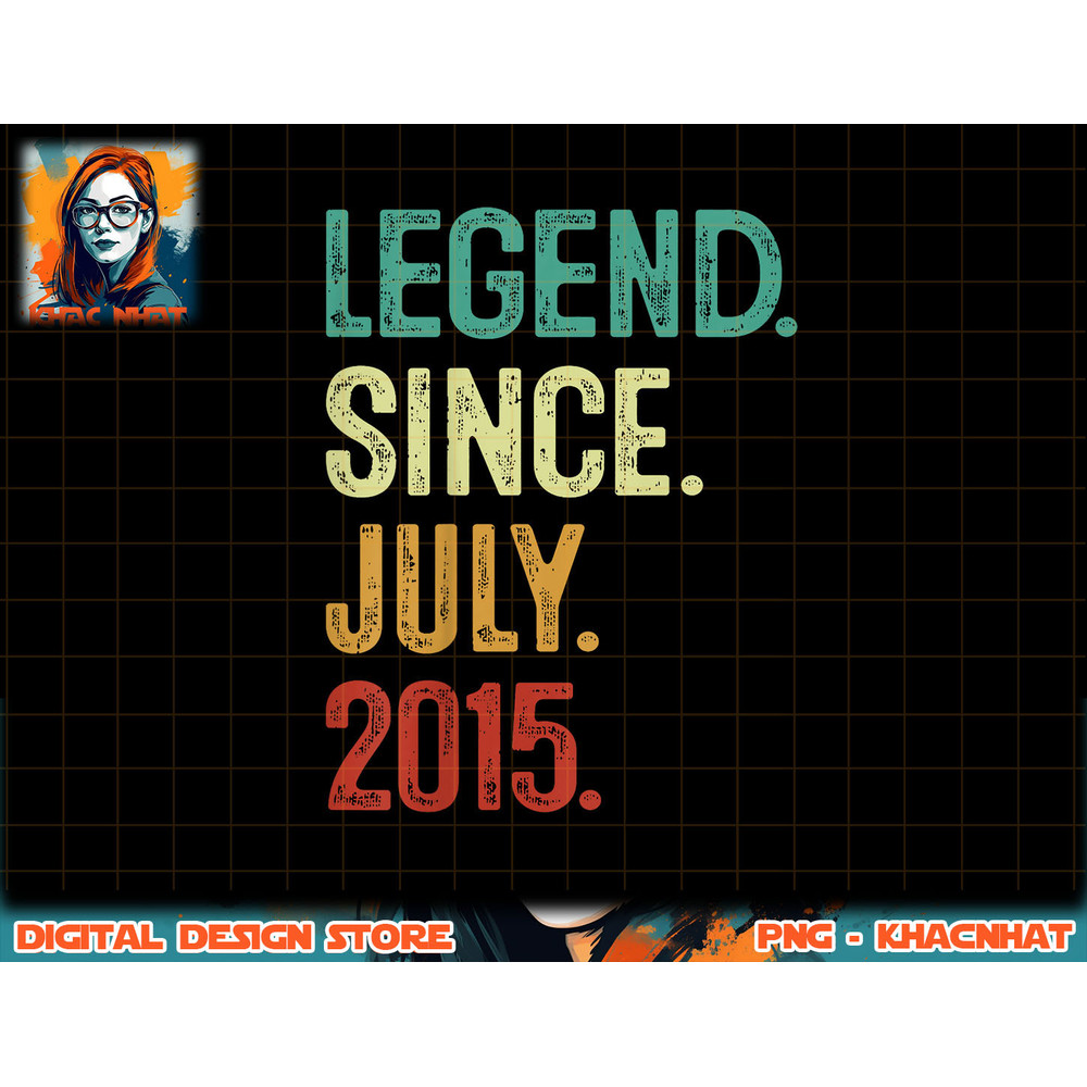 Kids 8 Years Old Legend Since July 2015 8th Birthday png, sublimation copy.jpg