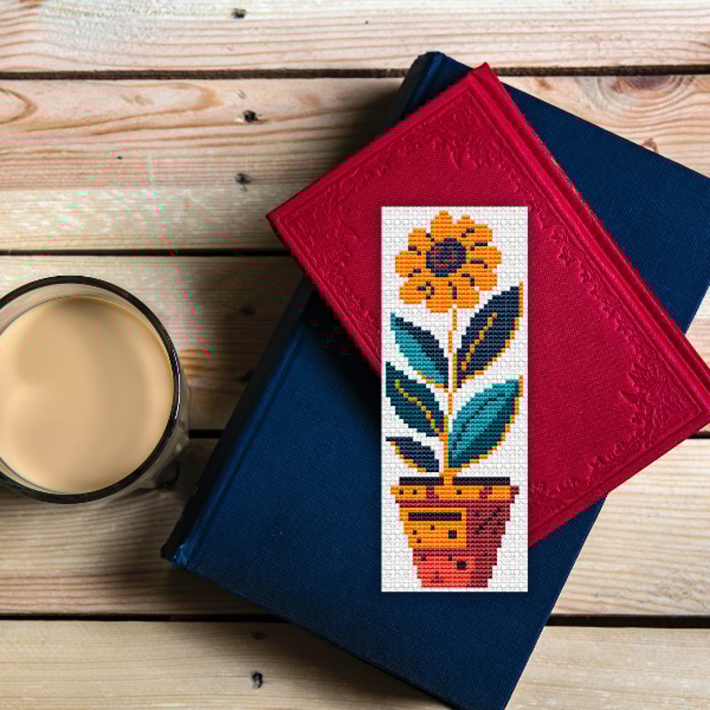 bookmark embroidery pattern floral