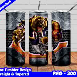 bears tumbler wrap design png, 20oz skinny tumbler sublimation template, bears tumbler straight and tapered design,