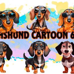 dachshund 6png files sublimation digital vector file