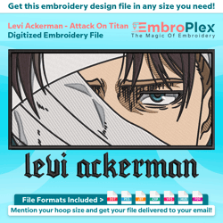levi ackerman from attack on titan embroidery design file
