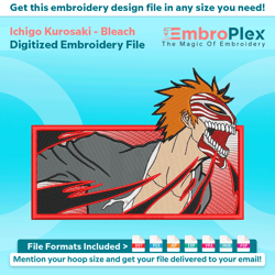 ichigo kurosaki from bleach embroidery design files