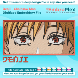 denji from chainsaw man embroidery design file